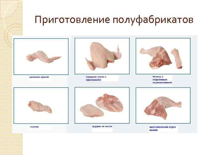 Мелкокусковые полуфабрикаты из птицы презентация