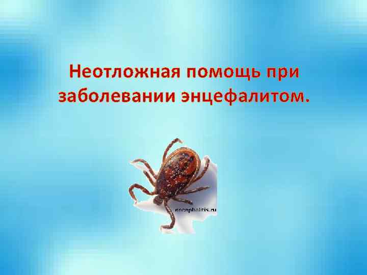 Неотложная помощь при заболевании энцефалитом. 