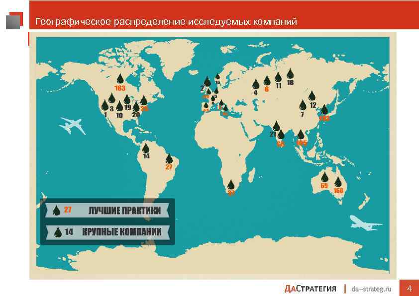 Географическое распределение исследуемых компаний 4 