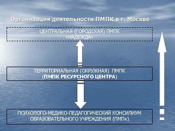 Организация деятельности ПМПК в г. Москве ЦЕНТРАЛЬНАЯ (ГОРОДСКАЯ) ПМПК «НАДЕЖДА» ТЕРРИТОРИАЛЬНАЯ (ОКРУЖНАЯ) ПМПК (ПМПК