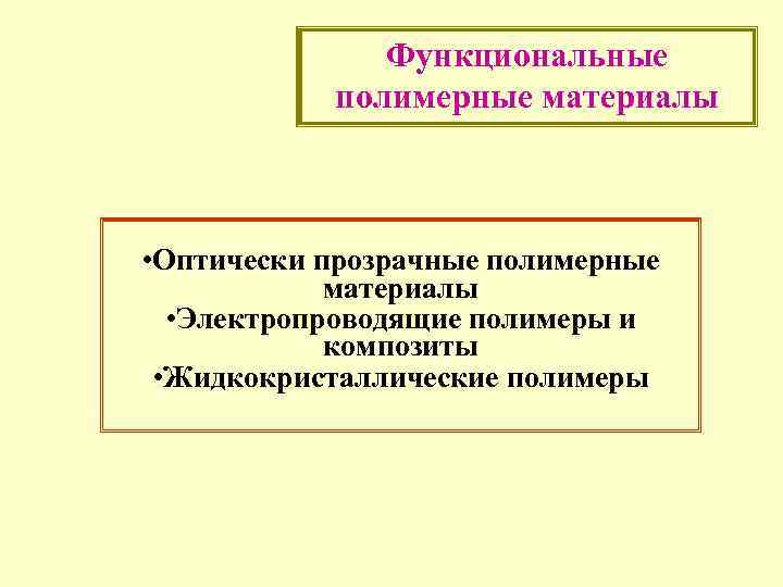 Электропроводящие полимеры презентация