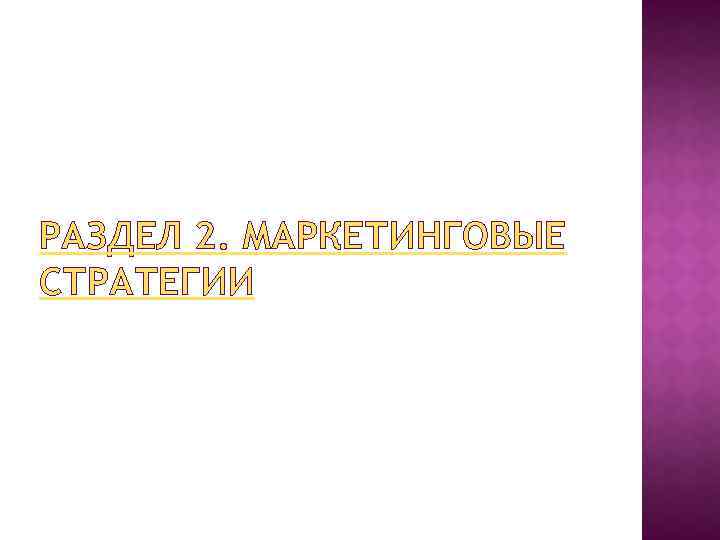 РАЗДЕЛ 2. МАРКЕТИНГОВЫЕ СТРАТЕГИИ 
