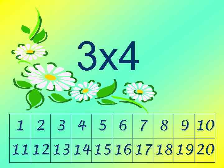 3 х4 1 2 3 4 5 6 7 8 9 10 11 12