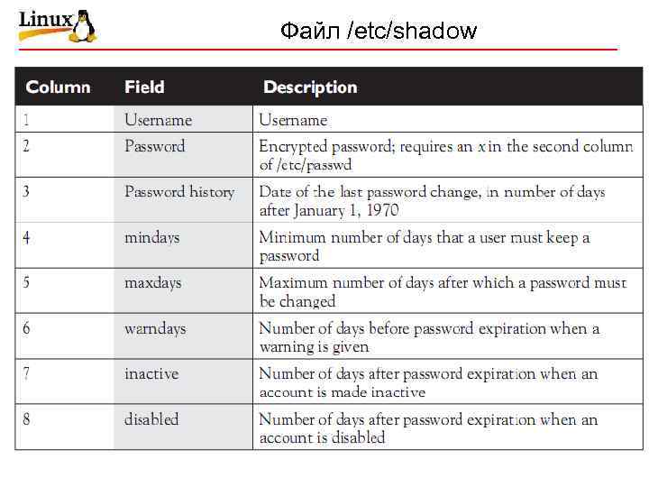 Файл /etc/shadow 