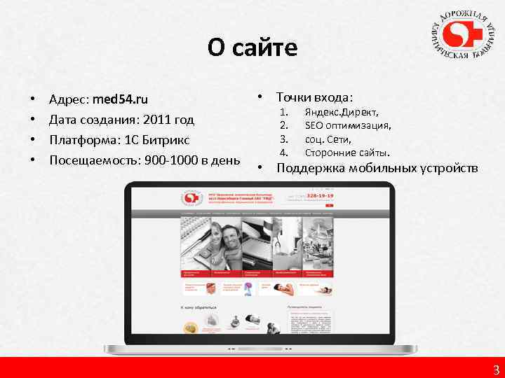 О сайте • • Адрес: med 54. ru Дата создания: 2011 год Платформа: 1