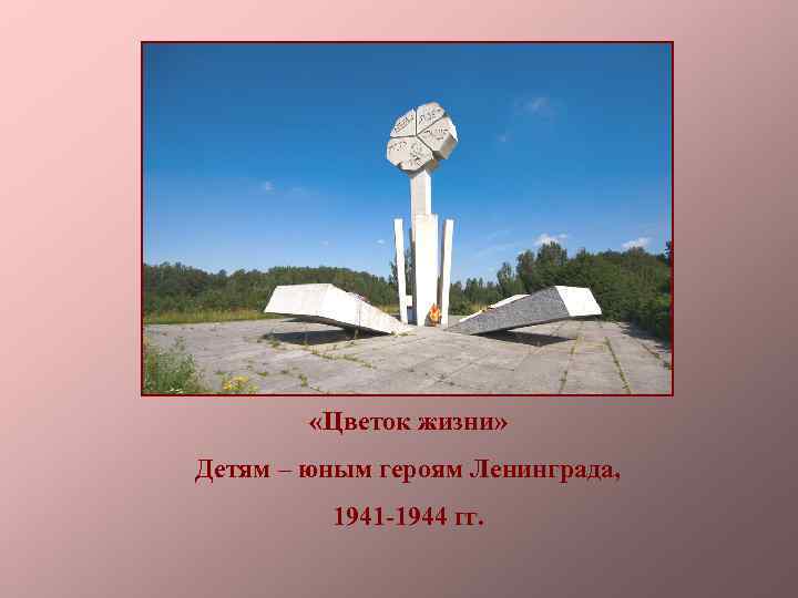  «Цветок жизни» Детям – юным героям Ленинграда, 1941 -1944 гг. 