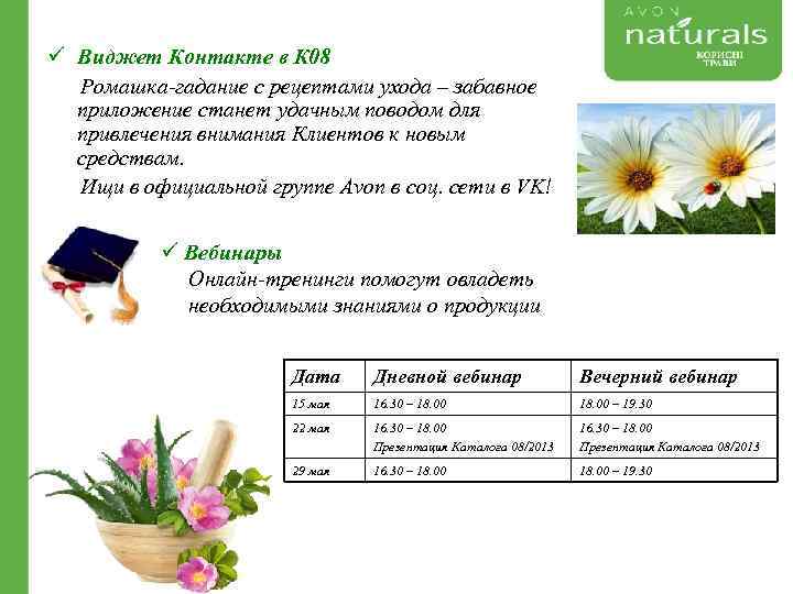 ü Виджет Контакте в К 08 Ромашка-гадание с рецептами ухода – забавное приложение станет