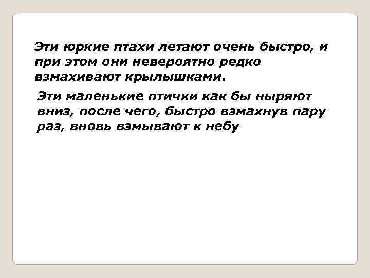 Эти юркие птахи летают очень быстро, и при этом они невероятно редко взмахивают крылышками.