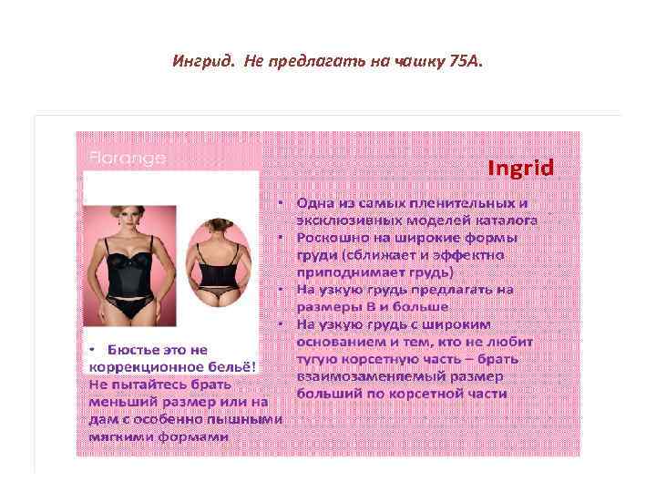 Ингрид. Не предлагать на чашку 75 А. 