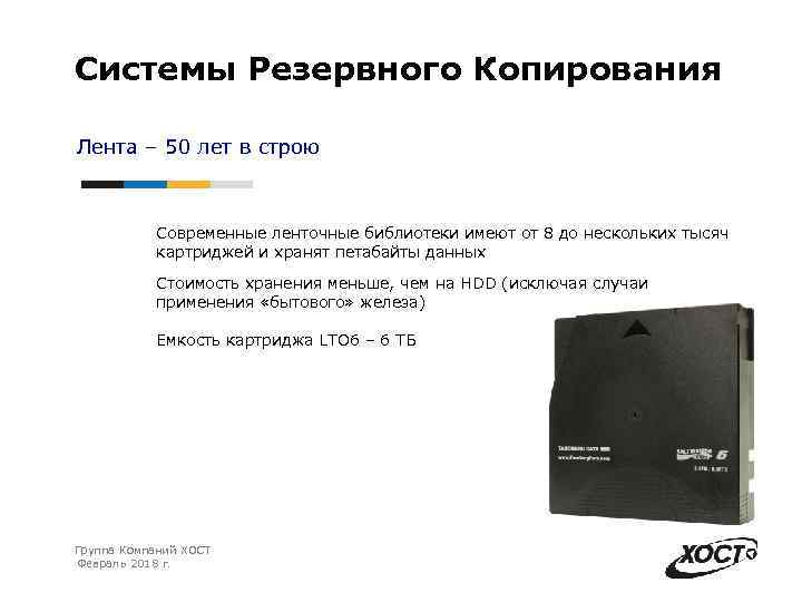 Системы Резервного Копирования Лента – 50 лет в строю Современные ленточные библиотеки имеют от