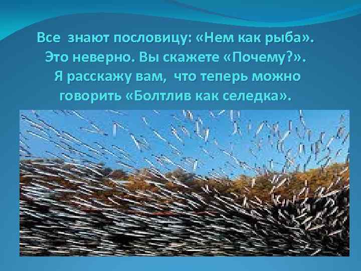 Все знают пословицу: «Нем как рыба» . Это неверно. Вы скажете «Почему? » .