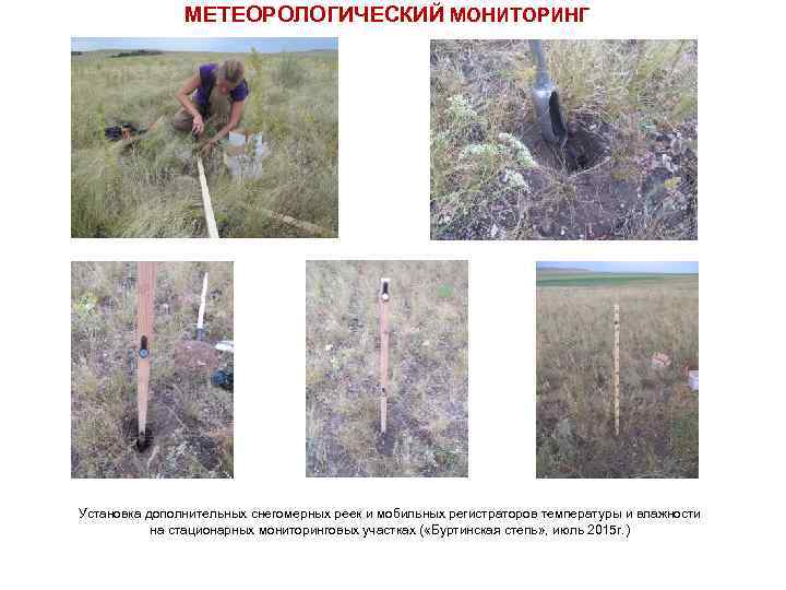 МЕТЕОРОЛОГИЧЕСКИЙ МОНИТОРИНГ Установка дополнительных снегомерных реек и мобильных регистраторов температуры и влажности на стационарных