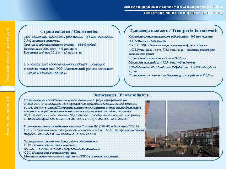 Economic potential Экономический потенциал И Н В Е С Т И Ц И О