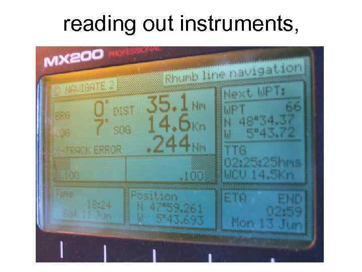 reading out instruments, 