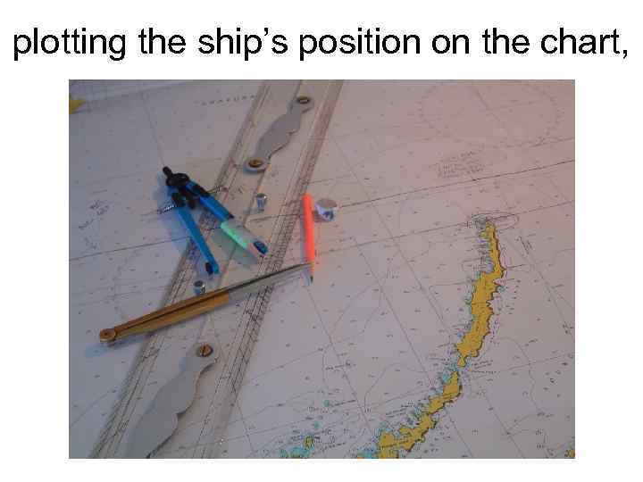 plotting the ship’s position on the chart, 