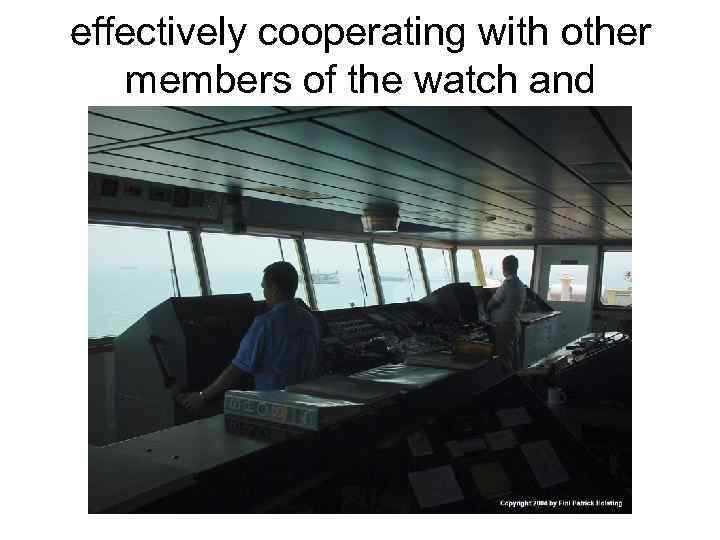 effectively cooperating with other members of the watch and 