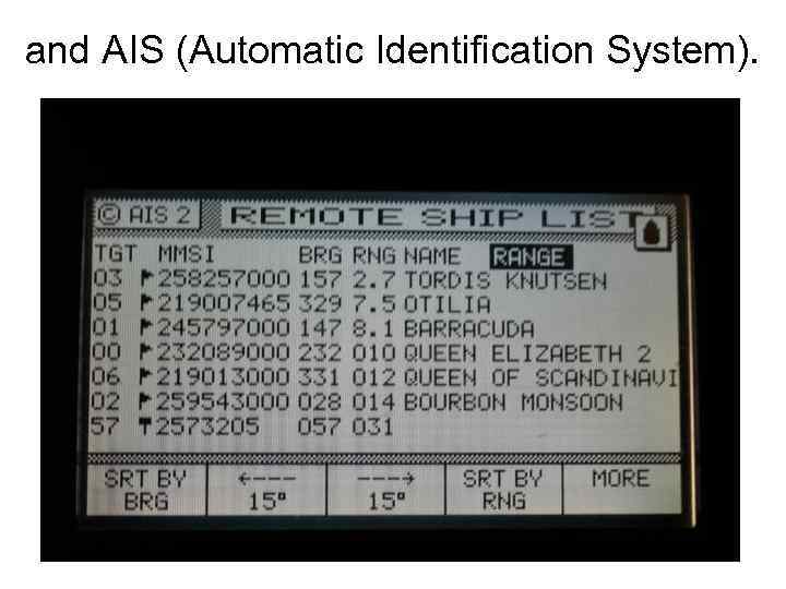 and AIS (Automatic Identification System). 