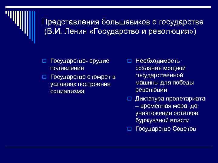 Представления большевиков о государстве (В. И. Ленин «Государство и революция» ) o Государство- орудие