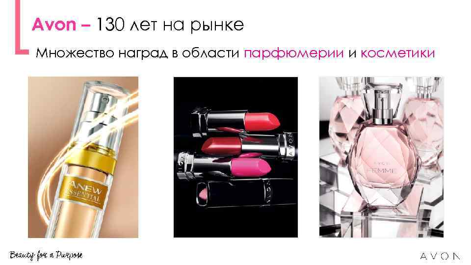 Avon – 130 лет на рынке Множество наград в области парфюмерии и косметики 