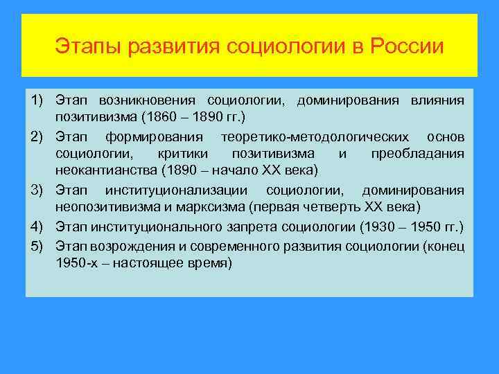 Классический период развития социологии