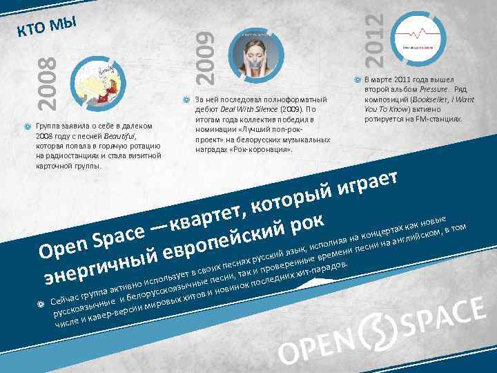 Группа заявила о себе в далеком 2008 году с песней Beautiful, которая попала в