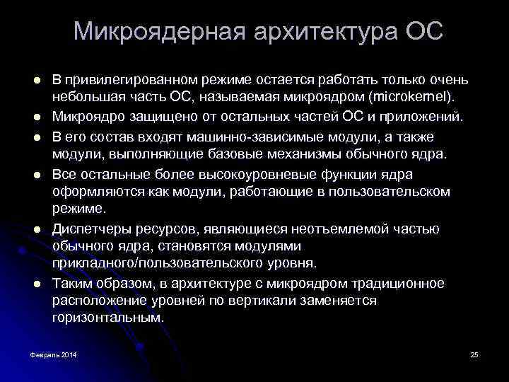 Архитектура ос презентация