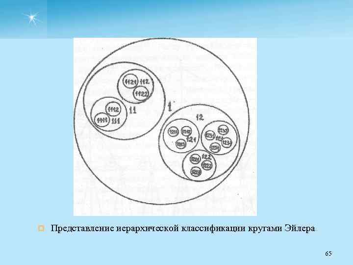 ¤ Представление иерархической классификации кругами Эйлера 65 
