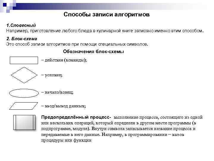 Составьте алгоритм приготовления любого блюда с блок схемой