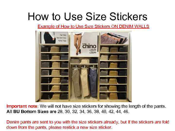 How to Use Size Stickers Example of How to Use Sıze Stickers ON DENIM