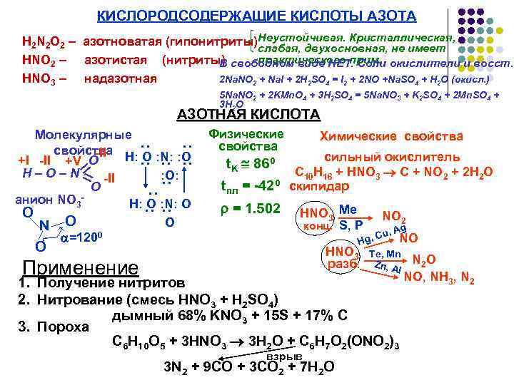 Формула бинарного соединения азота