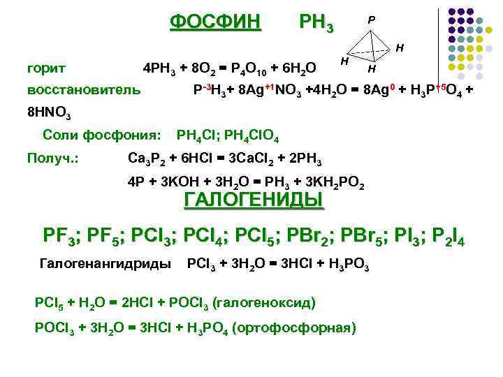 Фосфин и медь реакция