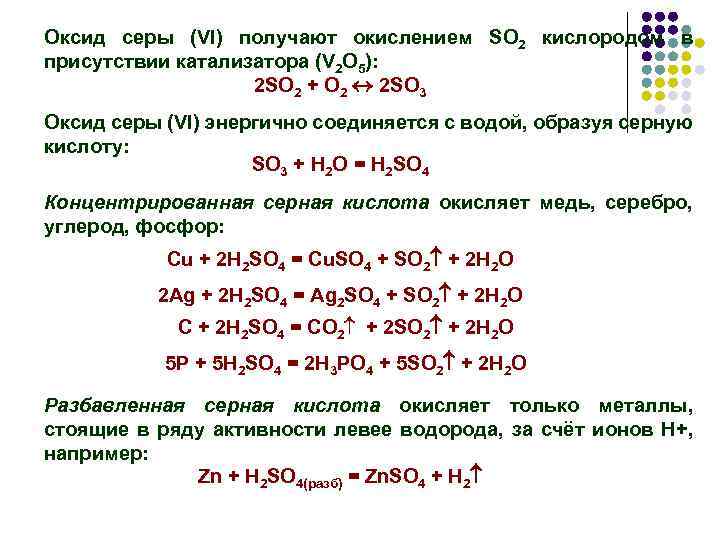 Схема окисления so2