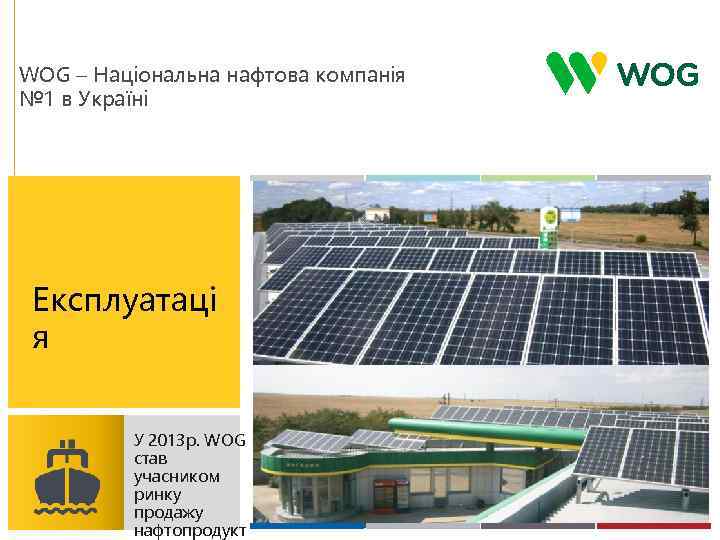 WOG – Національна нафтова компанія № 1 в Україні Експлуатаці я У 2013 р.