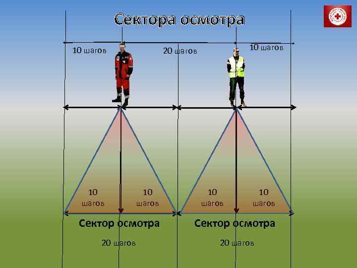 Сектора осмотра 10 шагов 20 шагов 10 шагов Сектор осмотра 20 шагов 