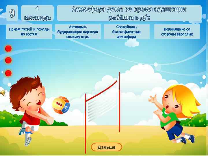 9 1 команда Приём гостей и походы по гостям Атмосфера дома во время адаптации