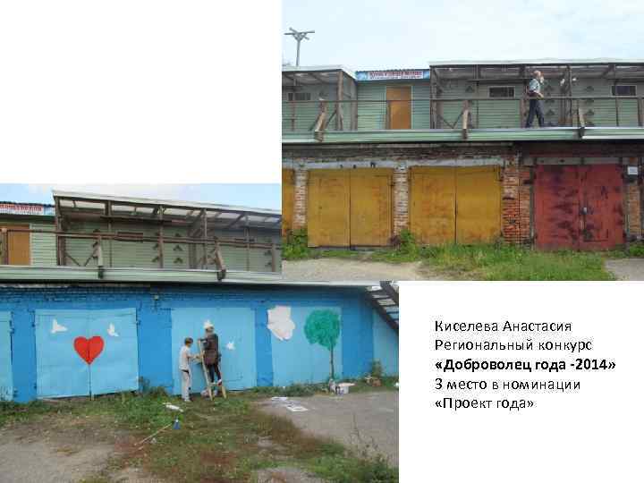 Киселева Анастасия Региональный конкурс «Доброволец года -2014» 3 место в номинации «Проект года» 