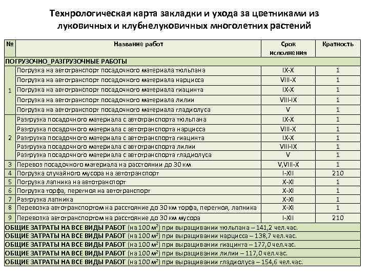 Технологическая карта ухода за растениями для дошкольников