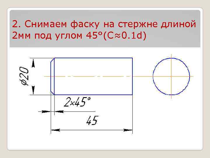 Чертеж стержня