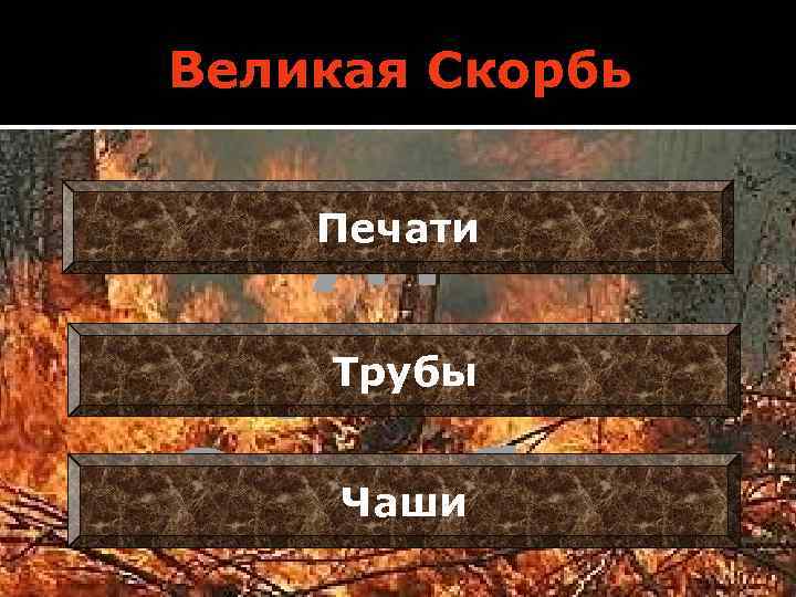 Великая Скорбь Суды периода Скорби Печати Трубы Чаши 