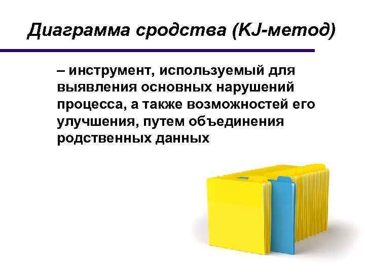 Диаграмма сродства (KJ-метод) – инструмент, используемый для выявления основных нарушений процесса, а также возможностей