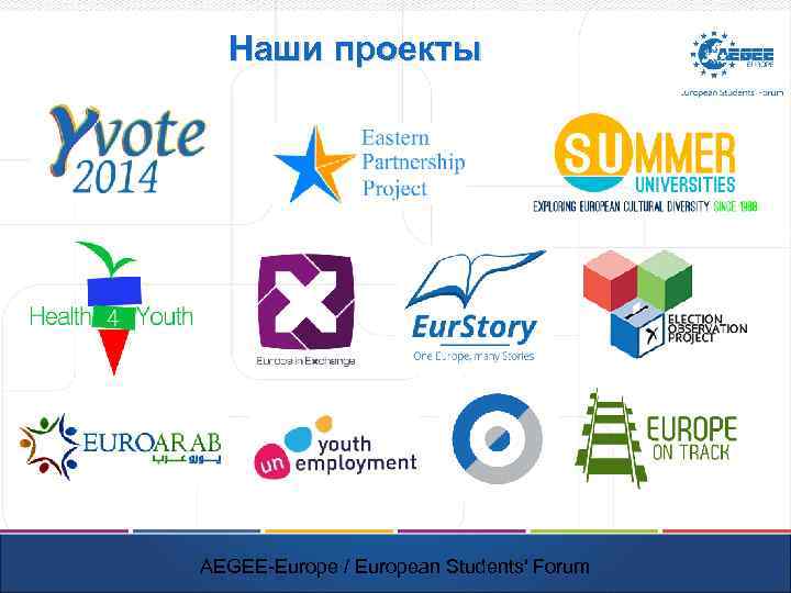Наши проекты AEGEE-Europe / European Students' Forum 