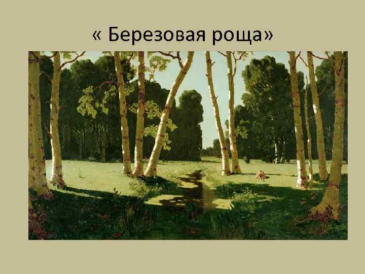  « Березовая роща» 