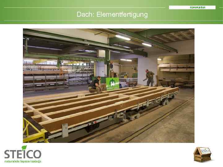 Konstruktion Dach: Elementfertigung 