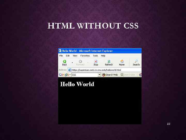 HTML WITHOUT CSS 23 