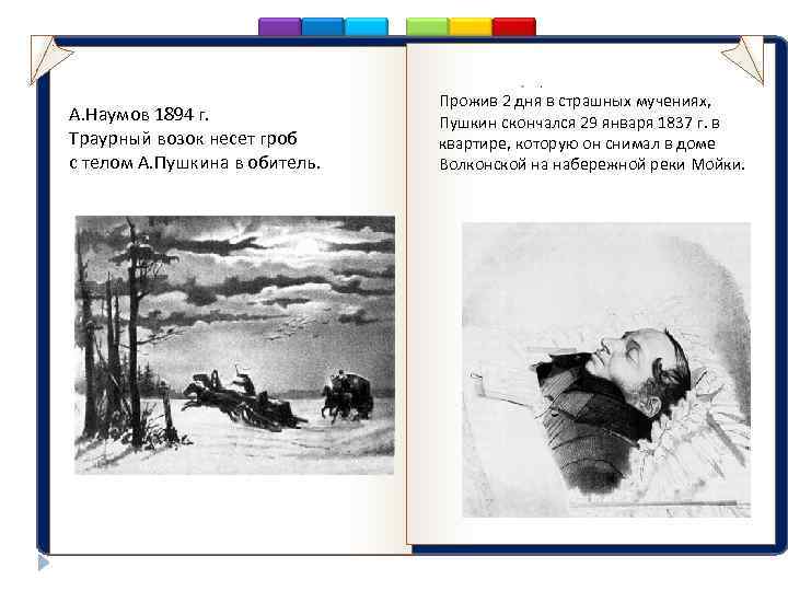  А. Наумов 1894 г. Траурный возок несет гроб с телом А. Пушкина в