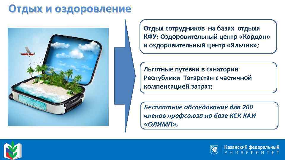 Отдых и оздоровление Отдых сотрудников на базах отдыха КФУ: Оздоровительный центр «Кордон» и оздоровительный
