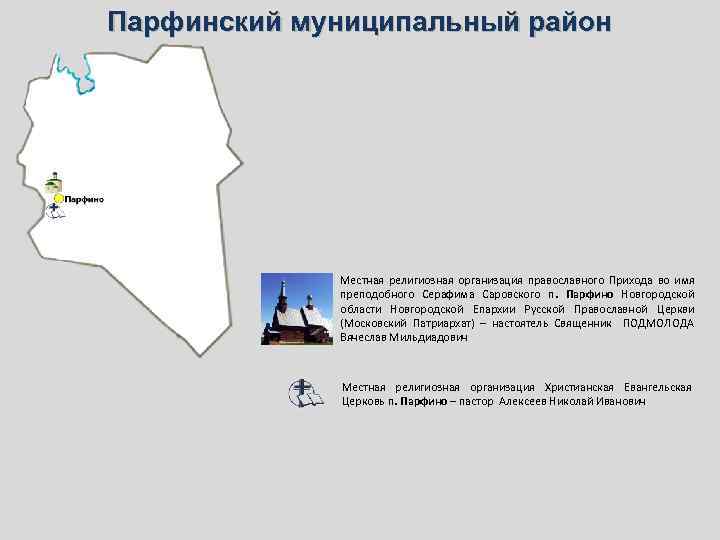 Парфинский муниципальный район Местная религиозная организация православного Прихода во имя преподобного Серафима Саровского п.