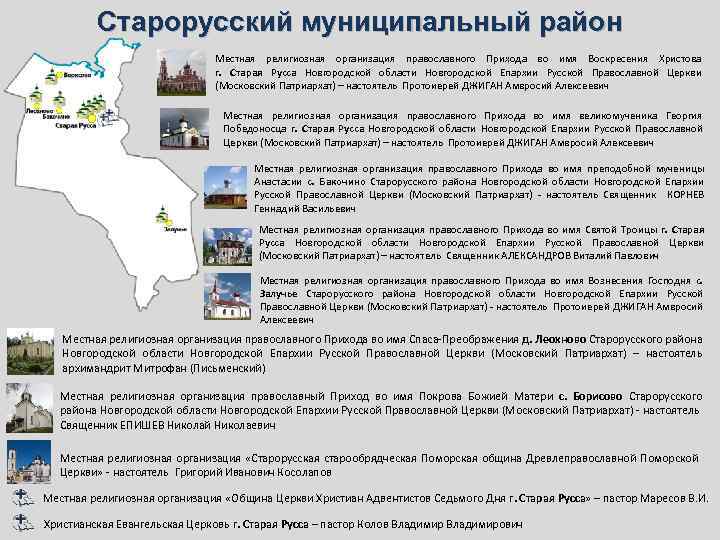 Старорусский муниципальный район Местная религиозная организация православного Прихода во имя Воскресения Христова г. Старая