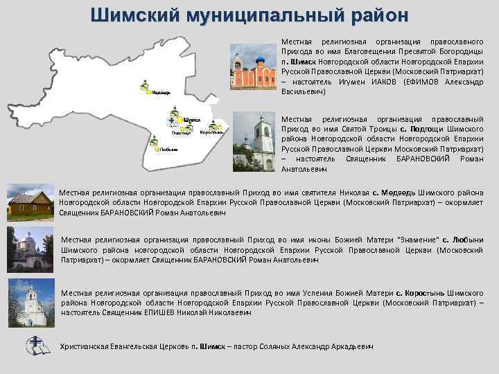Шимский муниципальный район Местная религиозная организация православного Прихода во имя Благовещения Пресвятой Богородицы п.