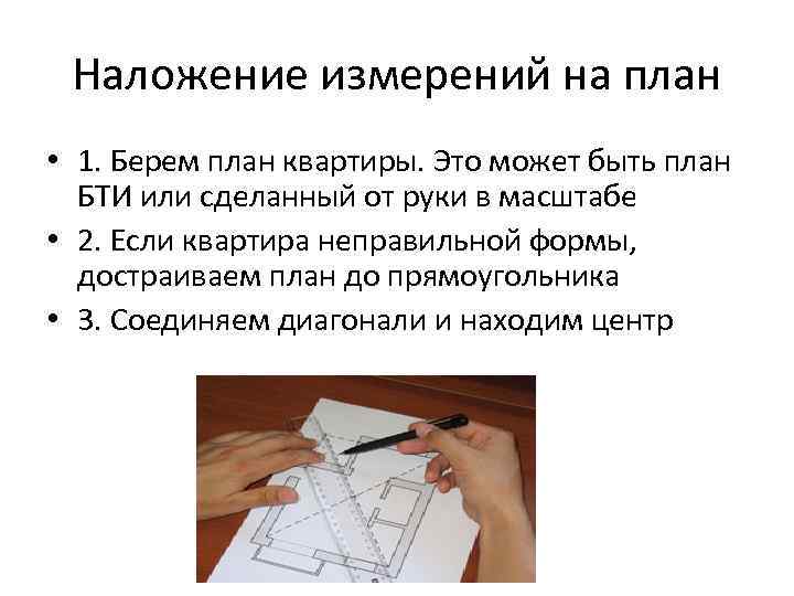 Наложение измерений на план • 1. Берем план квартиры. Это может быть план БТИ